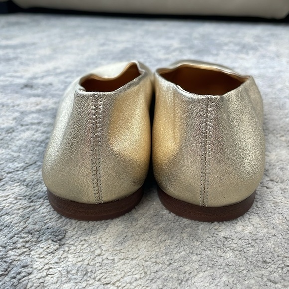 New Vince Leah Gold Metallic Ballet Flats Square Toe Ballerina Sz 10 - Picture 8 of 12
